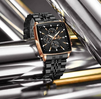 Montre Carrée pour Hommes en Acier Inoxydable - Collection Élégance et Fonctionnalité